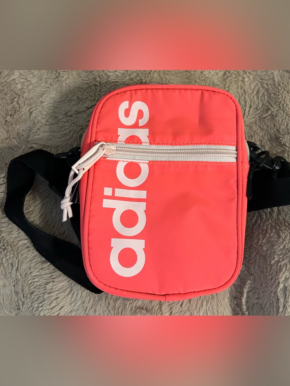 adidas Coral Mini Crossbody Belt Bag with White Logo